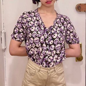 Purple Floral Blouse